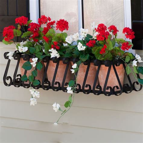 metal basket window box|36 inch window flower boxes.